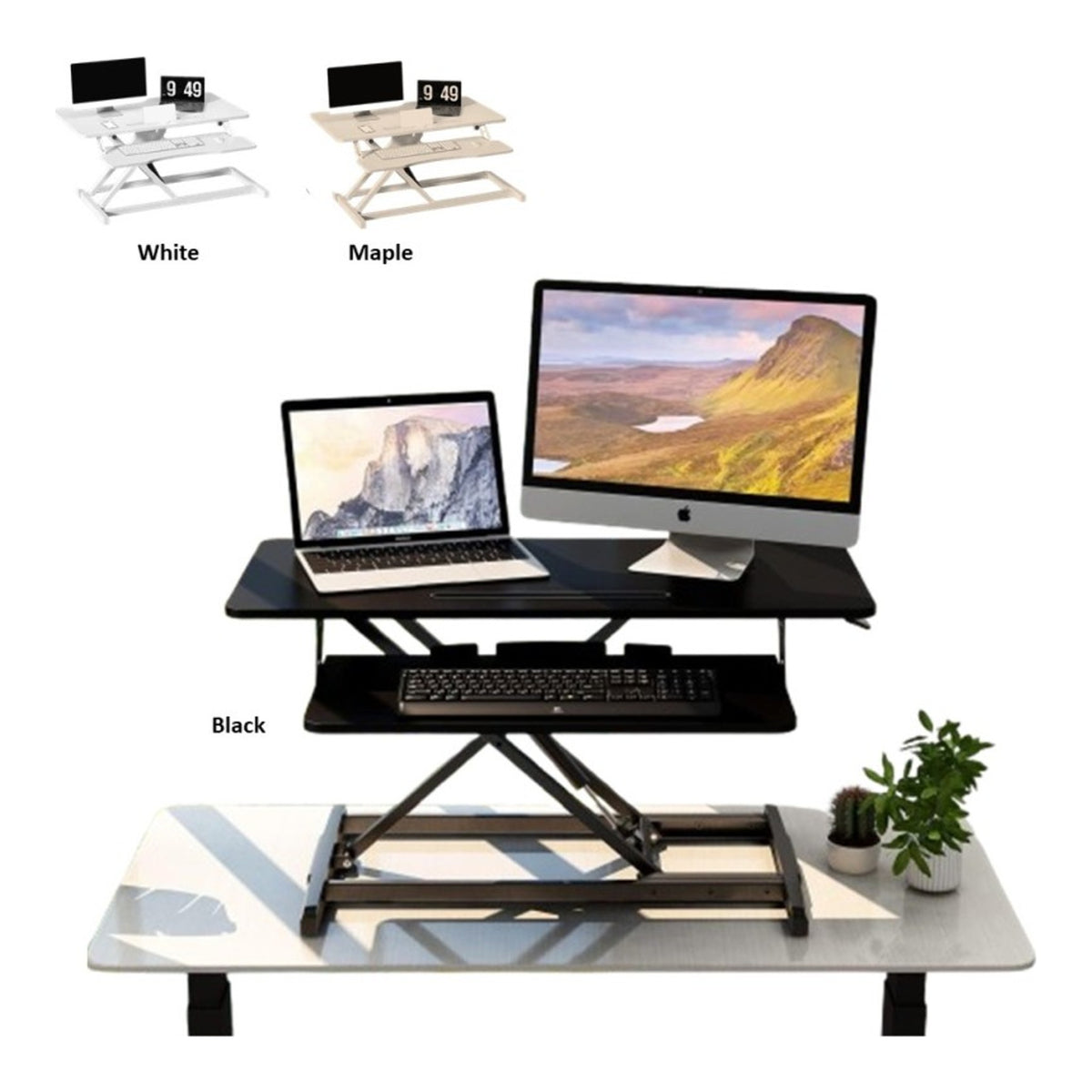 Adjustable Gas Spring Sit-Stand Desk Riser