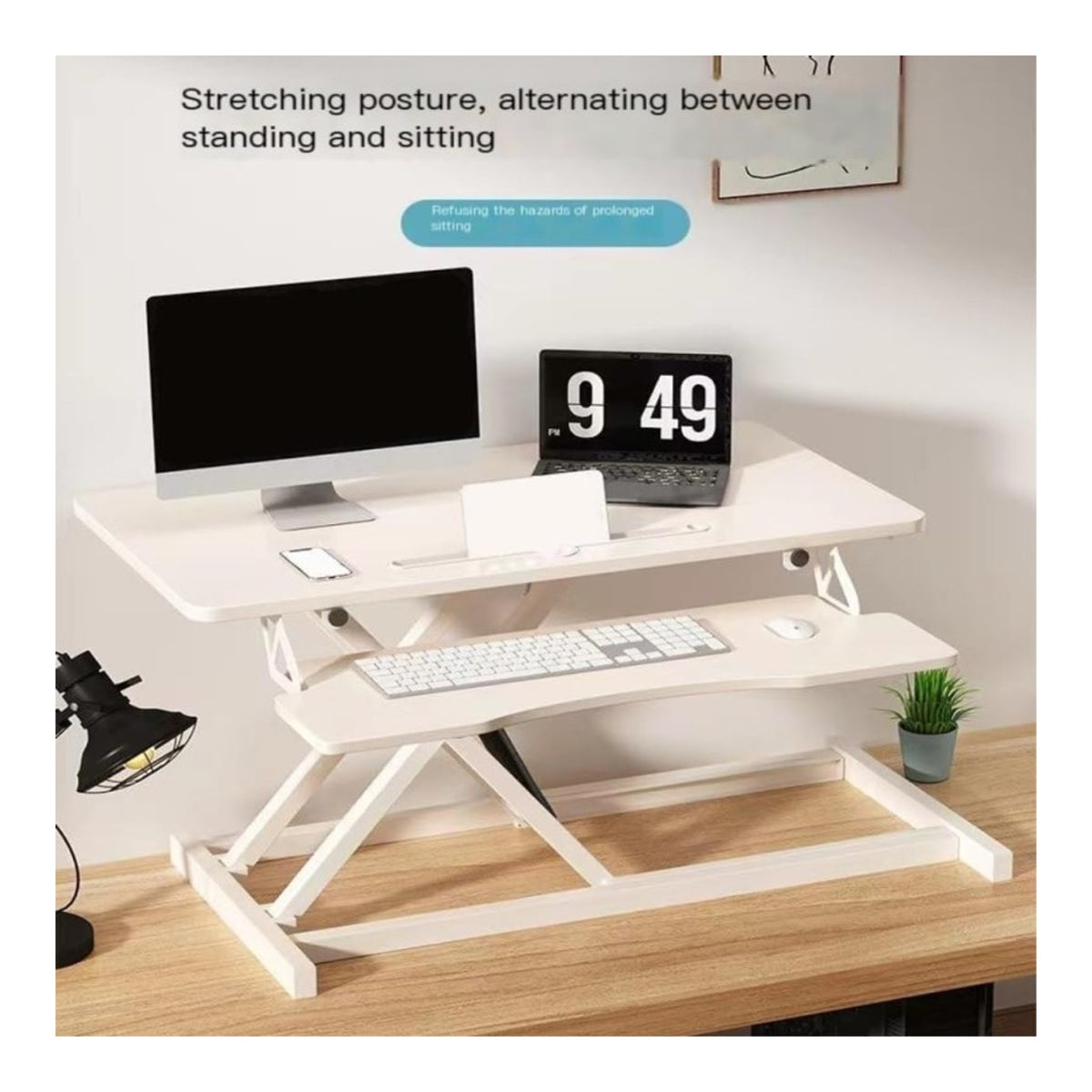 Adjustable Gas Spring Sit-Stand Desk Riser - view 3