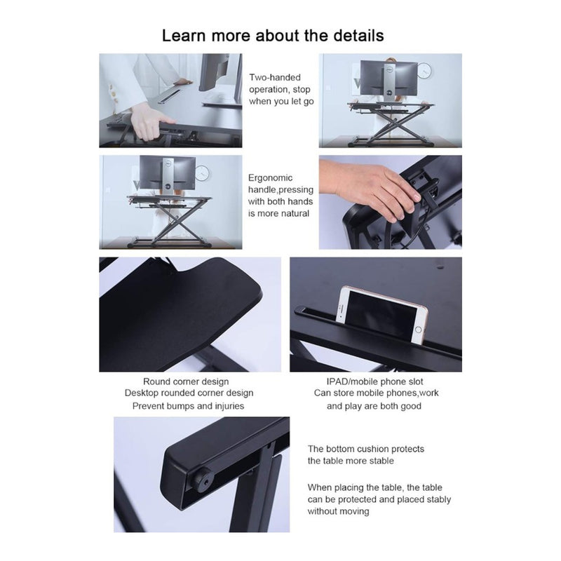 Adjustable Gas Spring Sit-Stand Desk Riser - view 5
