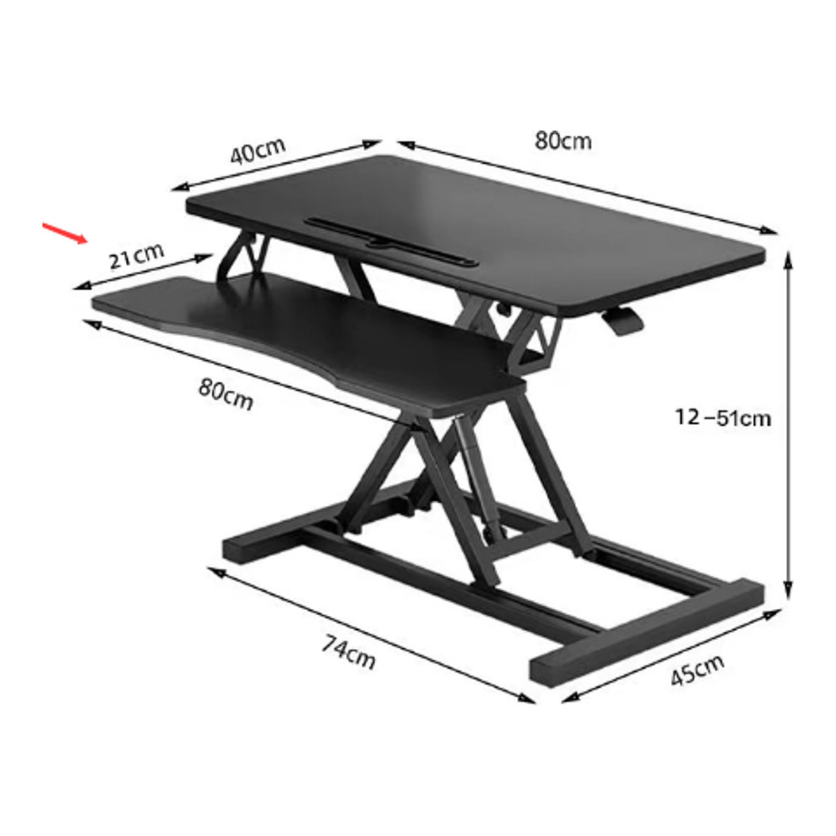Adjustable Gas Spring Sit-Stand Desk Riser - view 9