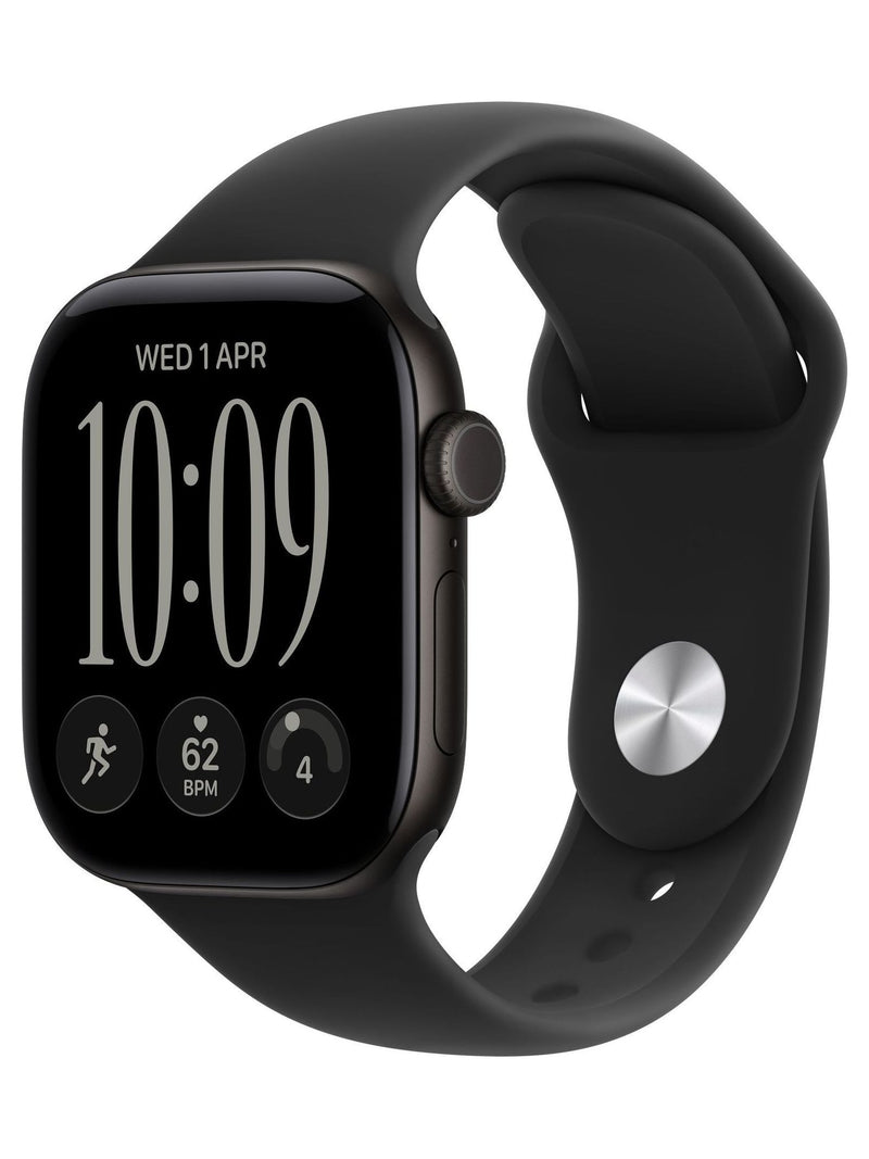 Apple Watch Series 12 GPS 42mm Aluminum Case with Sport Band S/M - Black Case / Black Band