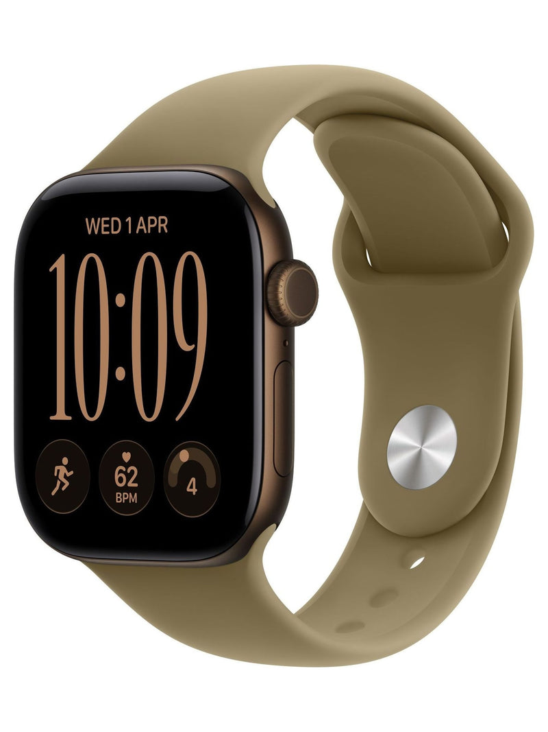 Apple Watch Series 12 GPS 42mm Aluminum Case with Sport Band S/M - Dark Bronze Case / Olive Band - view 2