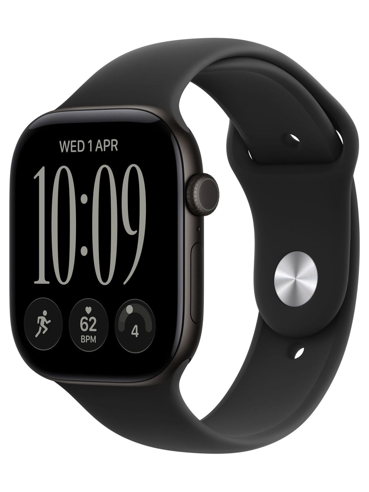 Apple Watch Series 12 GPS 46mm Aluminum Case with Sport Band M/L - Black Case / Black Band