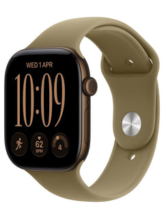Apple Watch Series 12 GPS 46mm Aluminum Case with Sport Band M/L - Dark Bronze Case / Olive Band - view 2