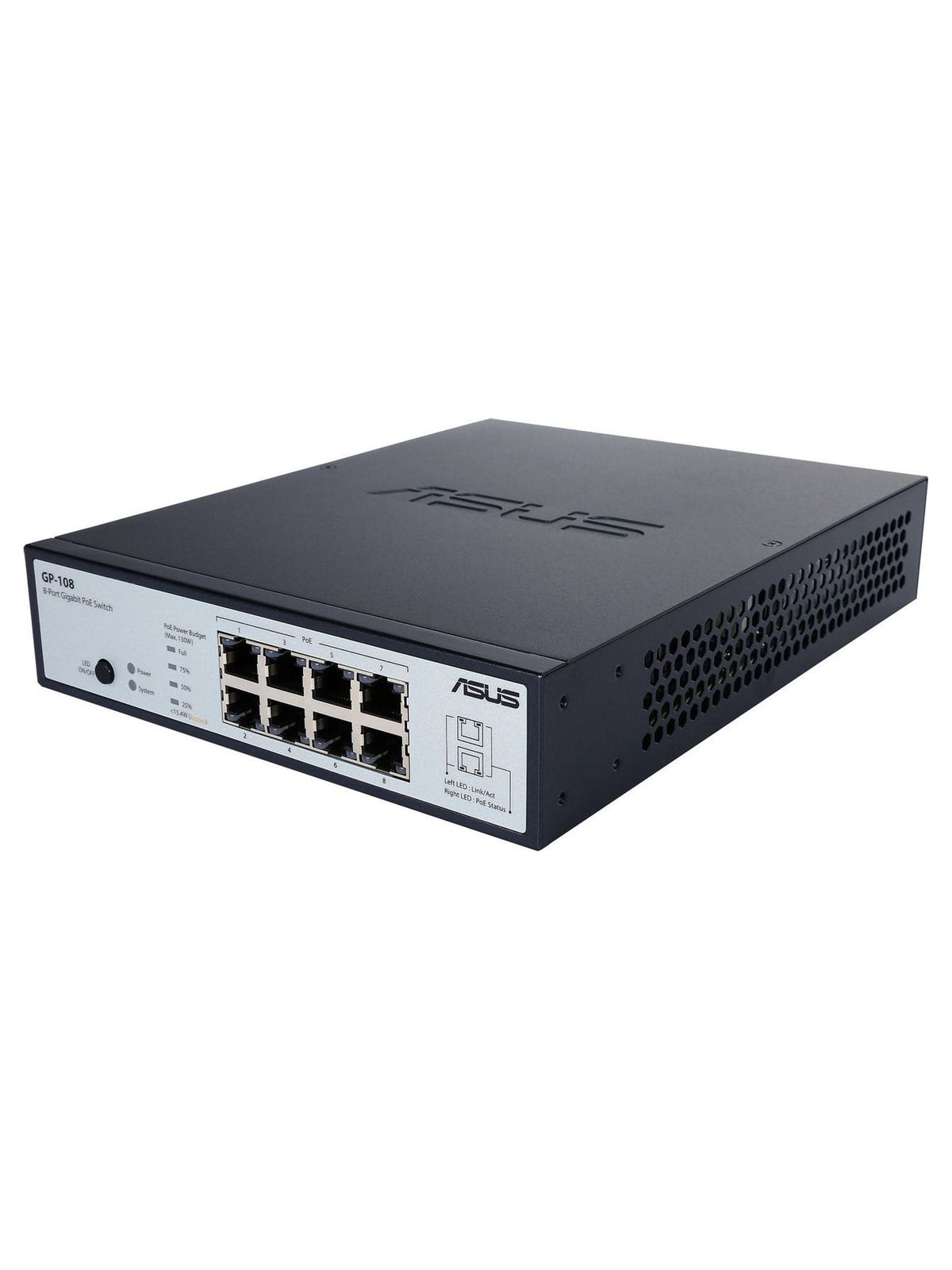ASUS GP-108 8-Port Gigabit PoE+ Unmanaged Desktop Switch