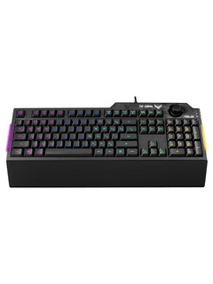 ASUS TUF Gaming K1 RGB Gaming Keyboard with Volume Knob and Wrist Rest