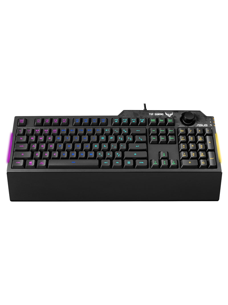 ASUS TUF Gaming K1 RGB Gaming Keyboard with Volume Knob and Wrist Rest