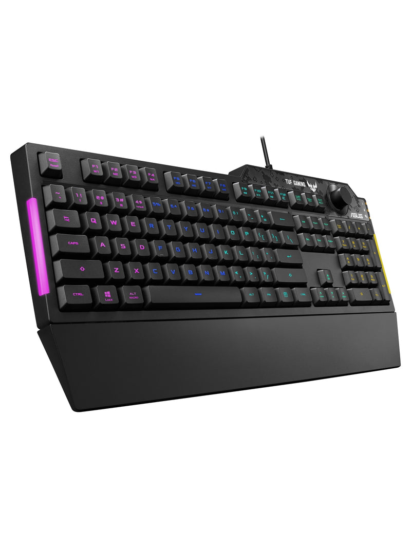 ASUS TUF Gaming K1 RGB Gaming Keyboard with Volume Knob and Wrist Rest - view 2