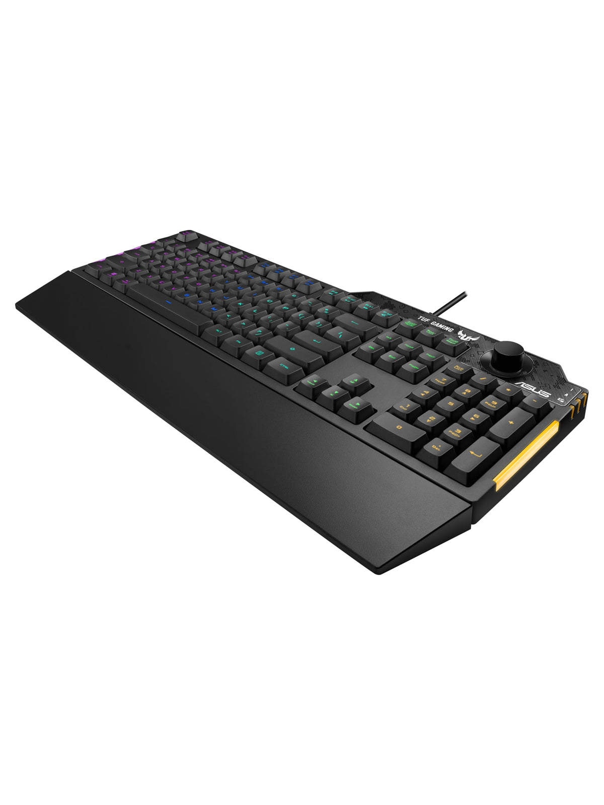ASUS TUF Gaming K1 RGB Gaming Keyboard with Volume Knob and Wrist Rest - view 3