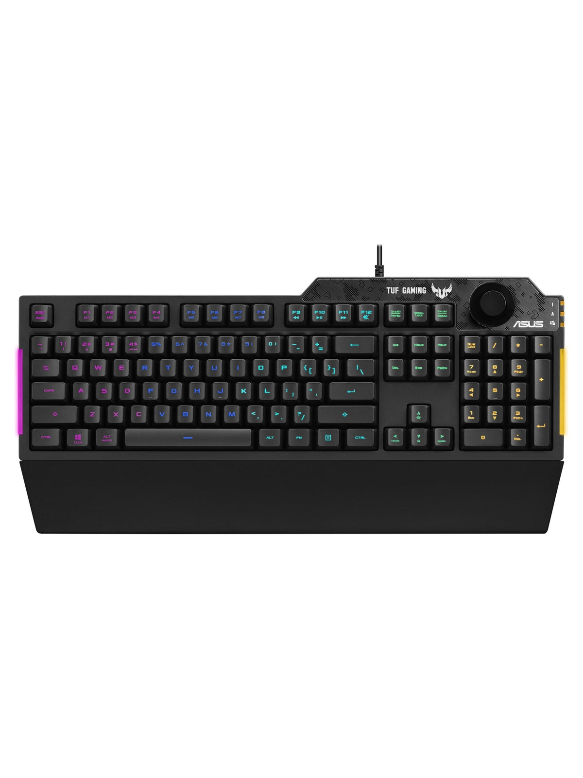 ASUS TUF Gaming K1 RGB Gaming Keyboard with Volume Knob and Wrist Rest - view 4