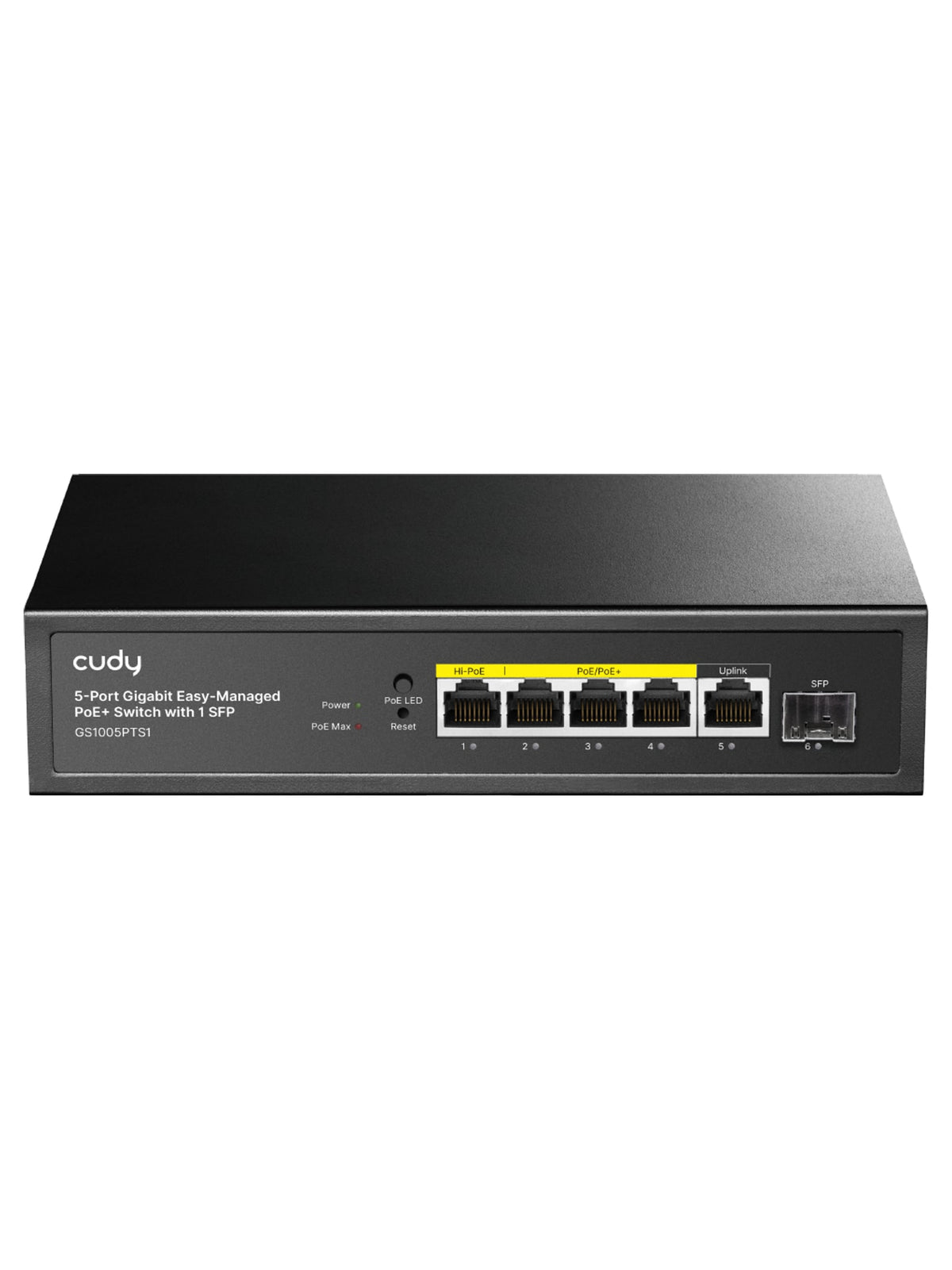 Cudy GS1005PTS1 5-Port Gigabit Easy-Managed PoE+ Switch with 1 SFP