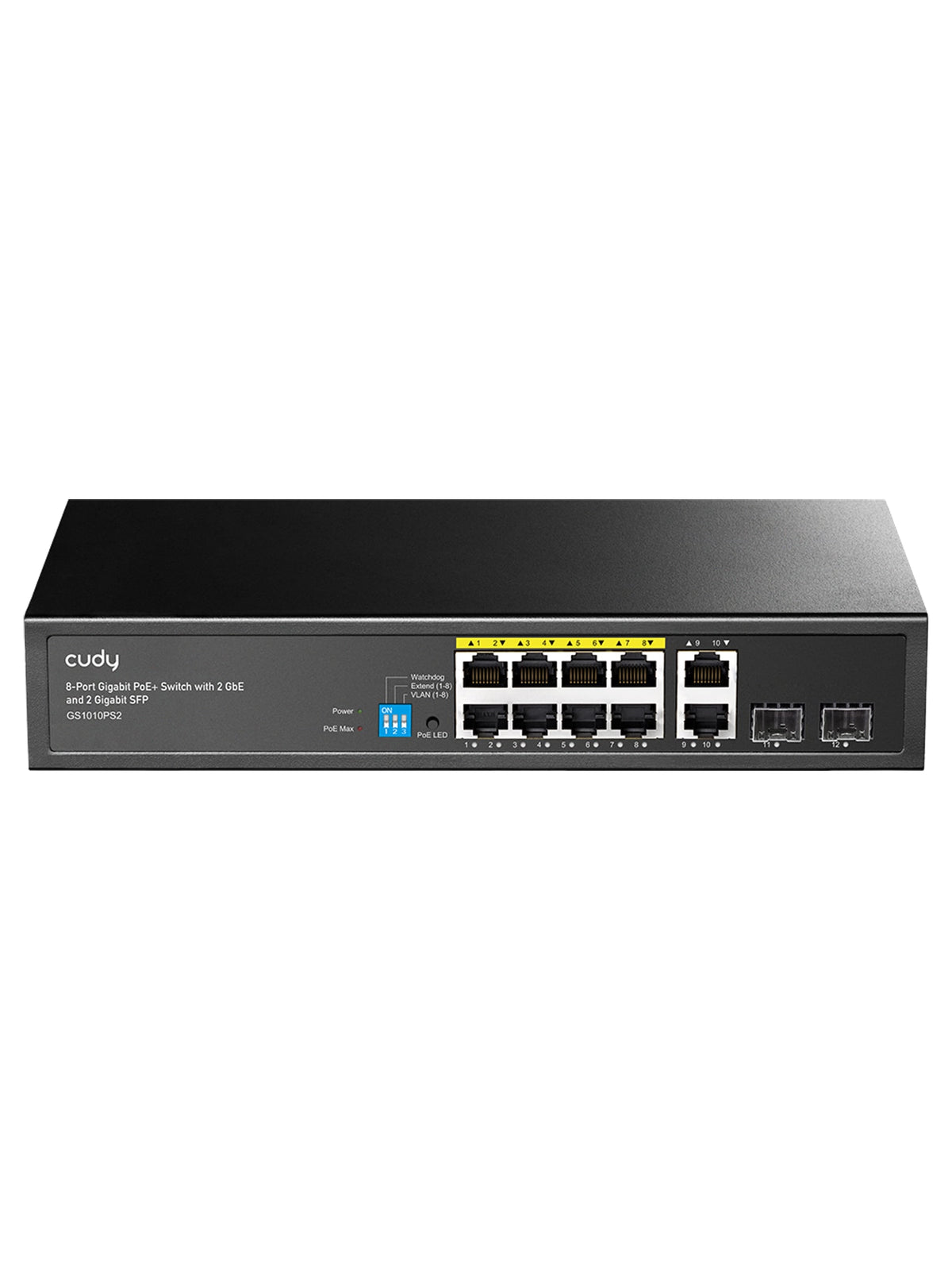 Cudy GS1010PS2 8-Port Gigabit PoE+ Switch with 2 GbE and 2 Gigabit SFP