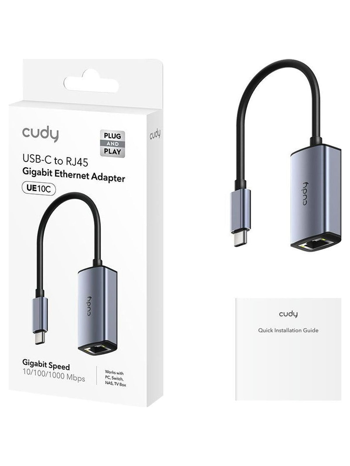 Cudy UE10C USB-C to Gigabit Ethernet Adapter - view 2