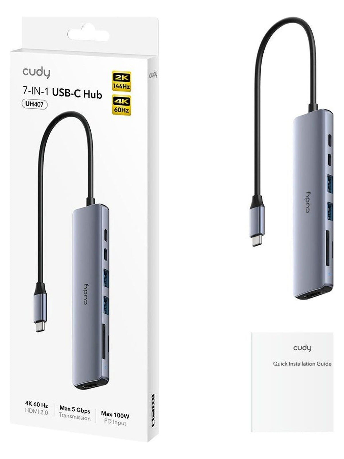 Cudy UH407 7-In-1 HDMI SD/TF 4K USB-C Hub - view 2