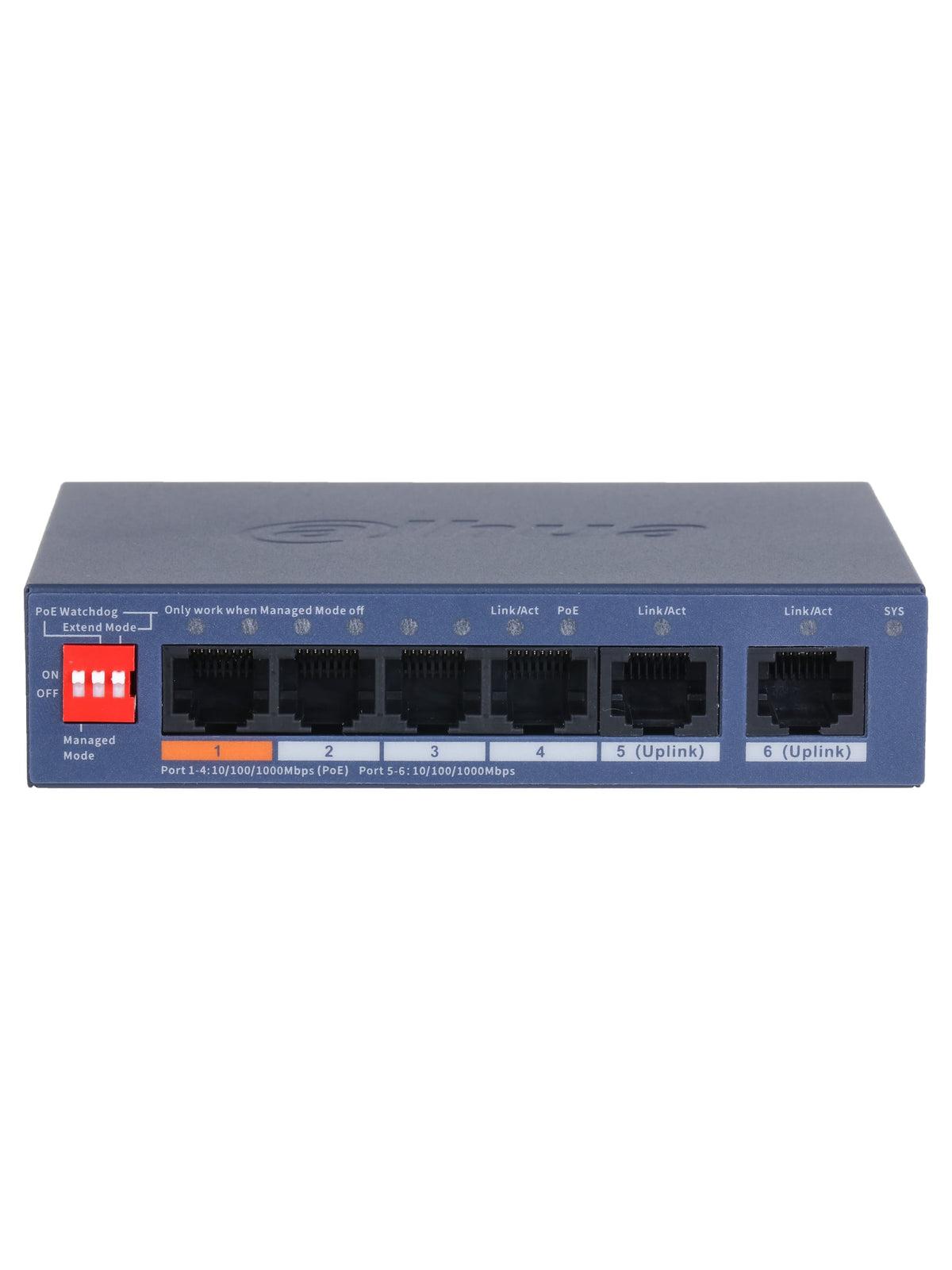 Dahua CS4006-4GT-60-V2 6-Port Cloud Managed Desktop Gigabit Switch with 4-Port PoE (60W) - view 2