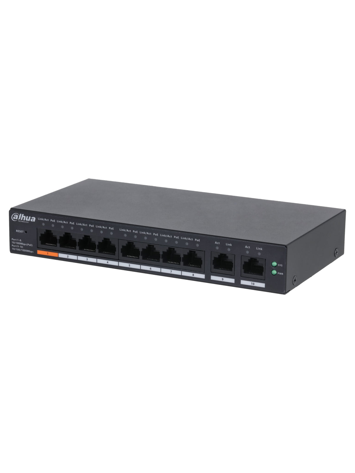 Dahua CS4010-8ET-60 10-Port Cloud Managed Desktop Switch with 8-Port PoE (60W)