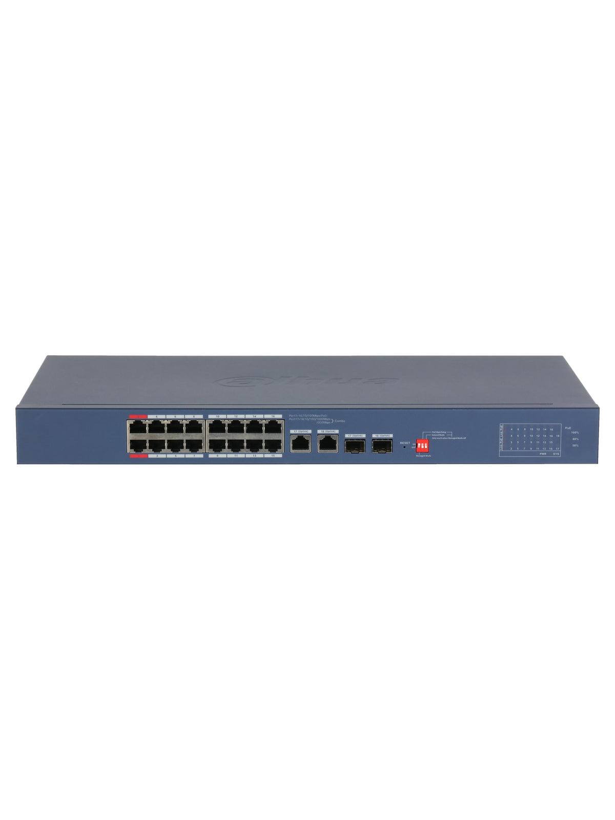 Dahua CS4218-16ET-135 18-Port Cloud Managed Desktop Switch with 16-Port PoE (135W) - view 3