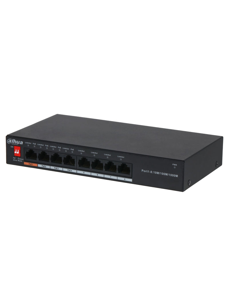 Dahua PFS3008-8GT-60-V2 8-Port Unmanaged Desktop Switch with 4-Port PoE (60W)