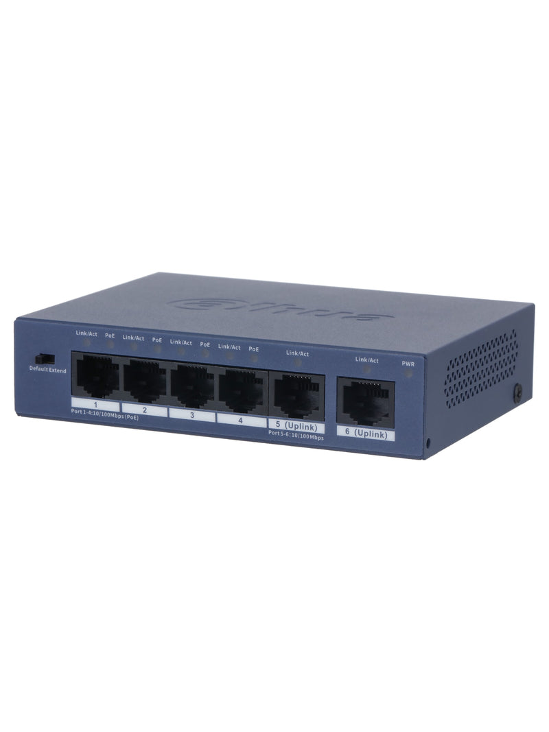 Dahua S3006-4ET-60 6-Port Unmanaged Desktop Switch with 4-Port PoE (60W)