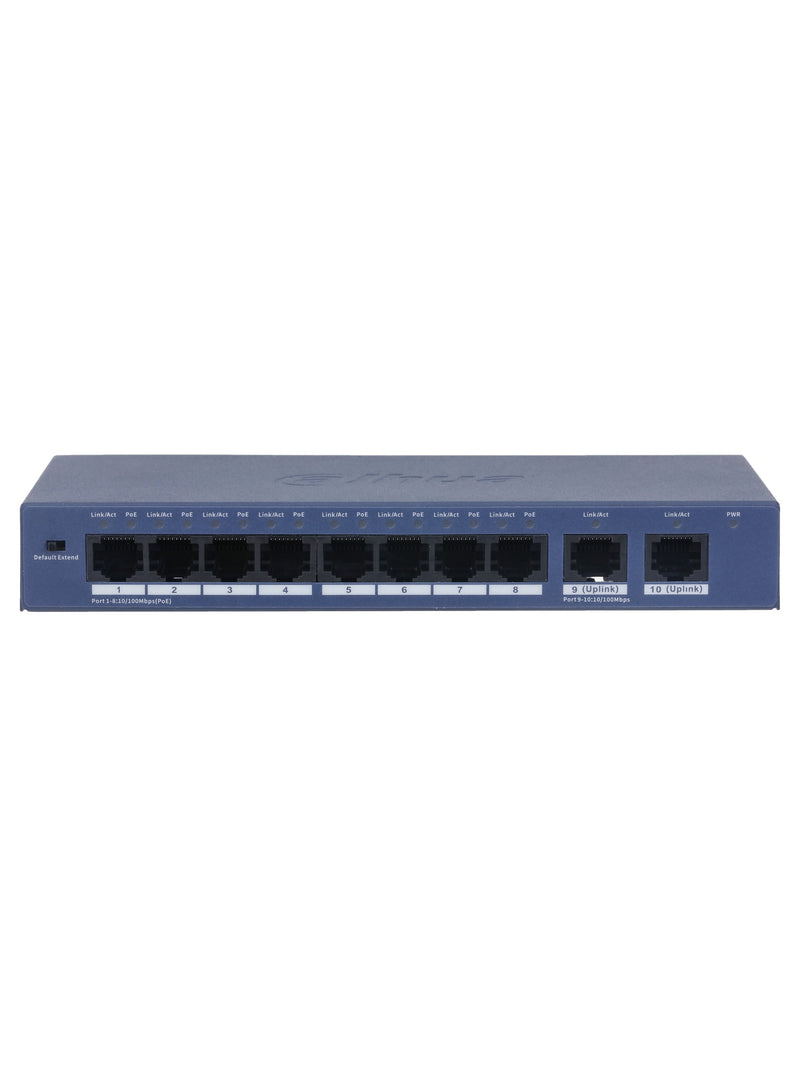 Dahua S3010-8ET2ET-60 10-Port Unmanaged Desktop Switch with 8-Port PoE (60W) - view 2