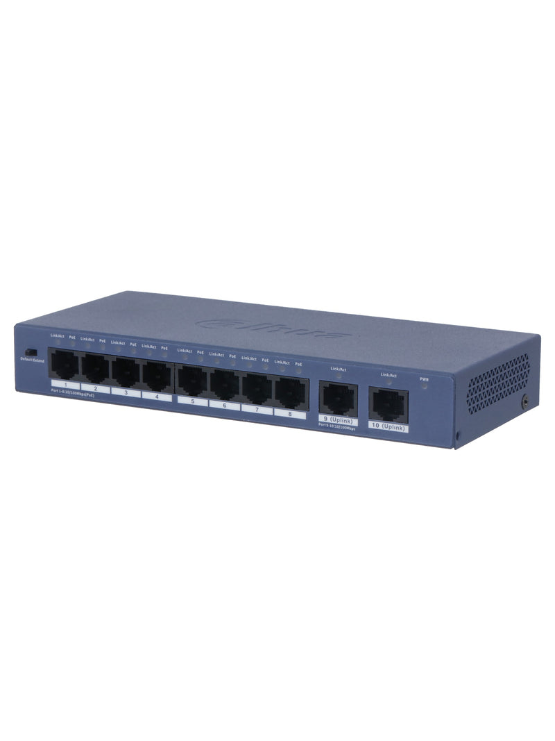 Dahua S3010-8ET2ET-60 10-Port Unmanaged Desktop Switch with 8-Port PoE (60W) - view 3