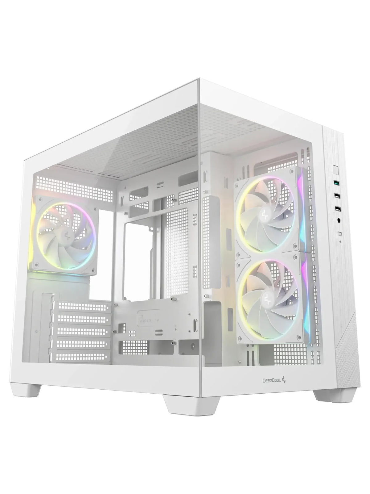DeepCool CG330 3F Panoramic Dual-Chamber Micro-ATX Case with 3 ARGB Fans