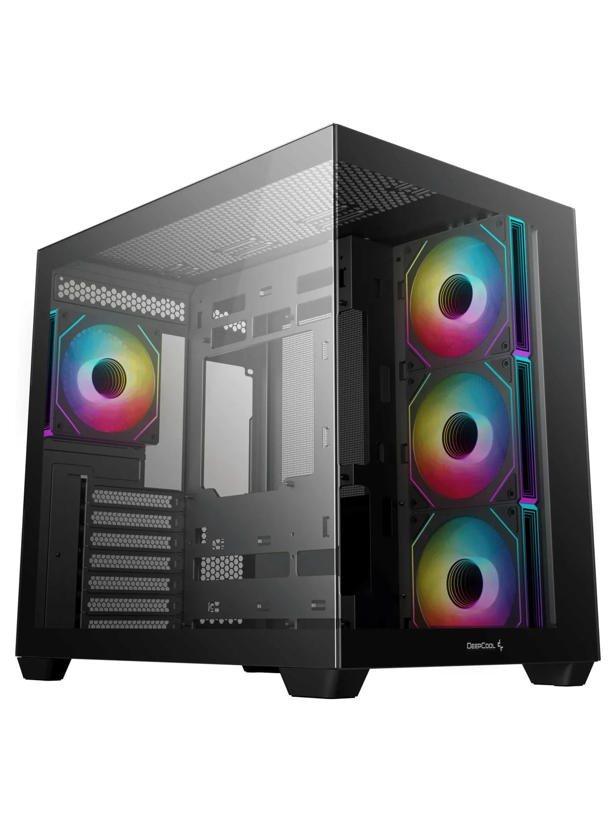 DeepCool CG530 4F Panoramic Dual-Chamber ATX Case with 4 ARGB PWM Fans - Black