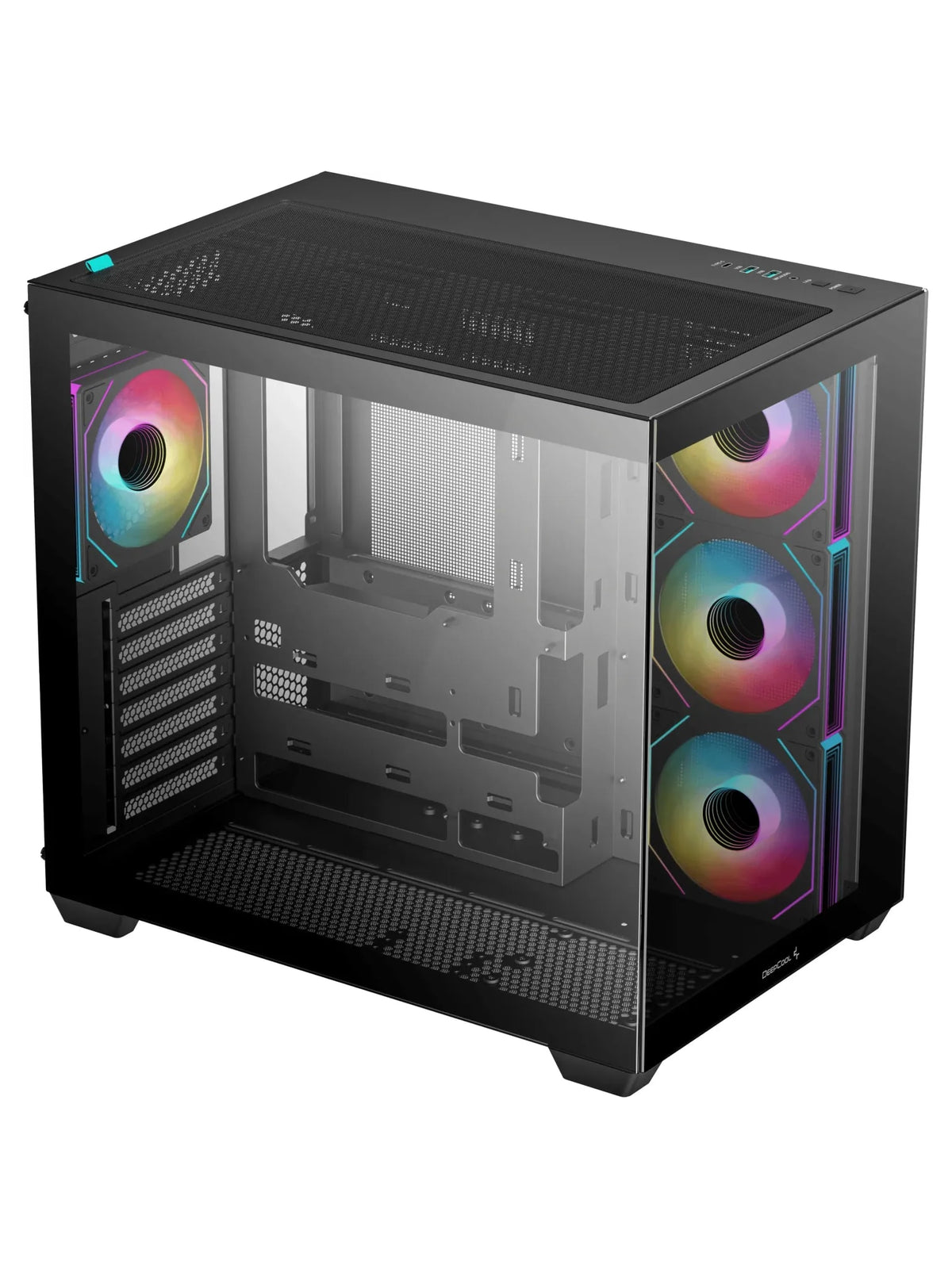 DeepCool CG530 4F Panoramic Dual-Chamber ATX Case with 4 ARGB PWM Fans - Black - view 2