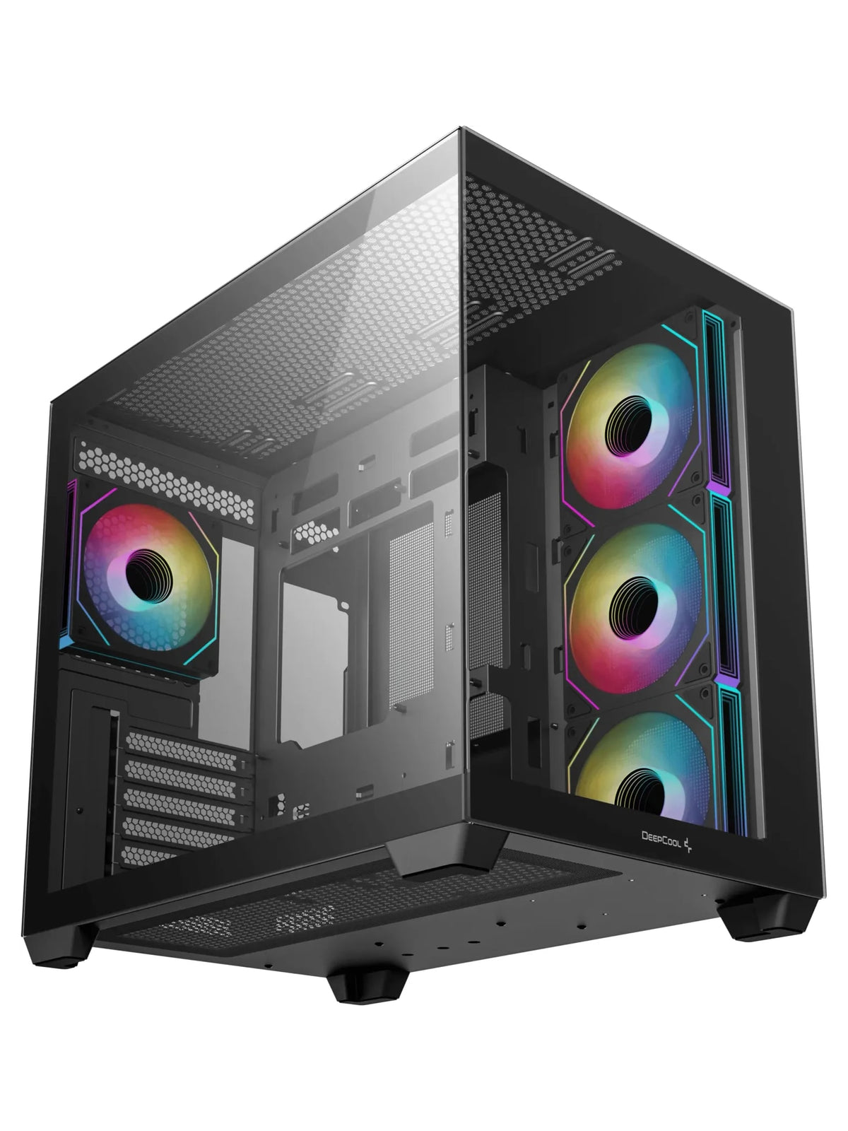 DeepCool CG530 4F Panoramic Dual-Chamber ATX Case with 4 ARGB PWM Fans - Black - view 3