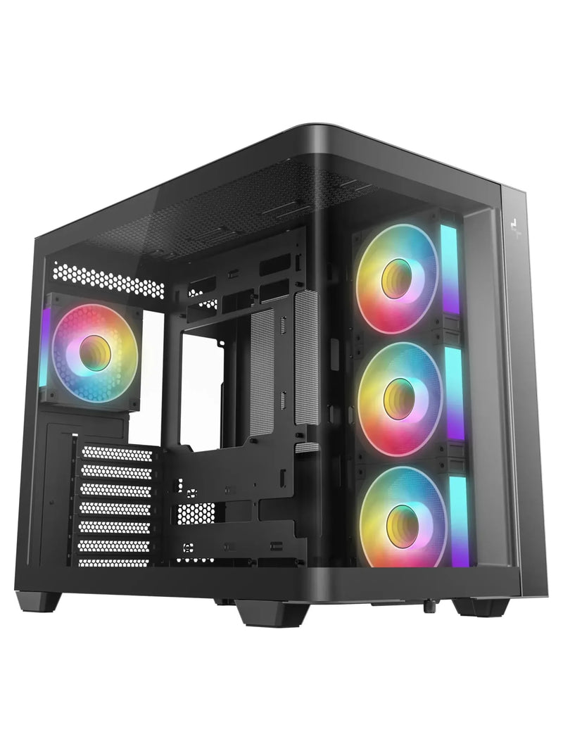 DeepCool CG530U 4F Curved Glass Dual-Chamber ATX Case with 4 ARGB PWM Fans