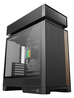 DeepCool CL6600 ATX Case with Real Wood Accents and Pre-Installed 360mm Liquid Cooler - Wood / Black