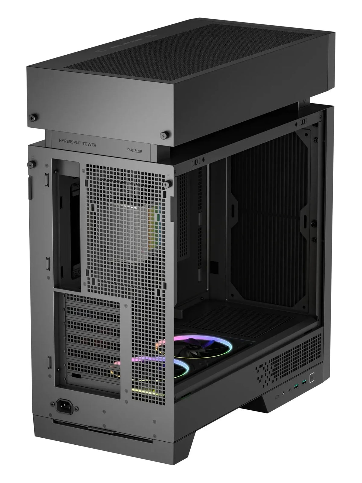 DeepCool CL6600 ATX Case with Real Wood Accents and Pre-Installed 360mm Liquid Cooler - Wood / Black - view 4