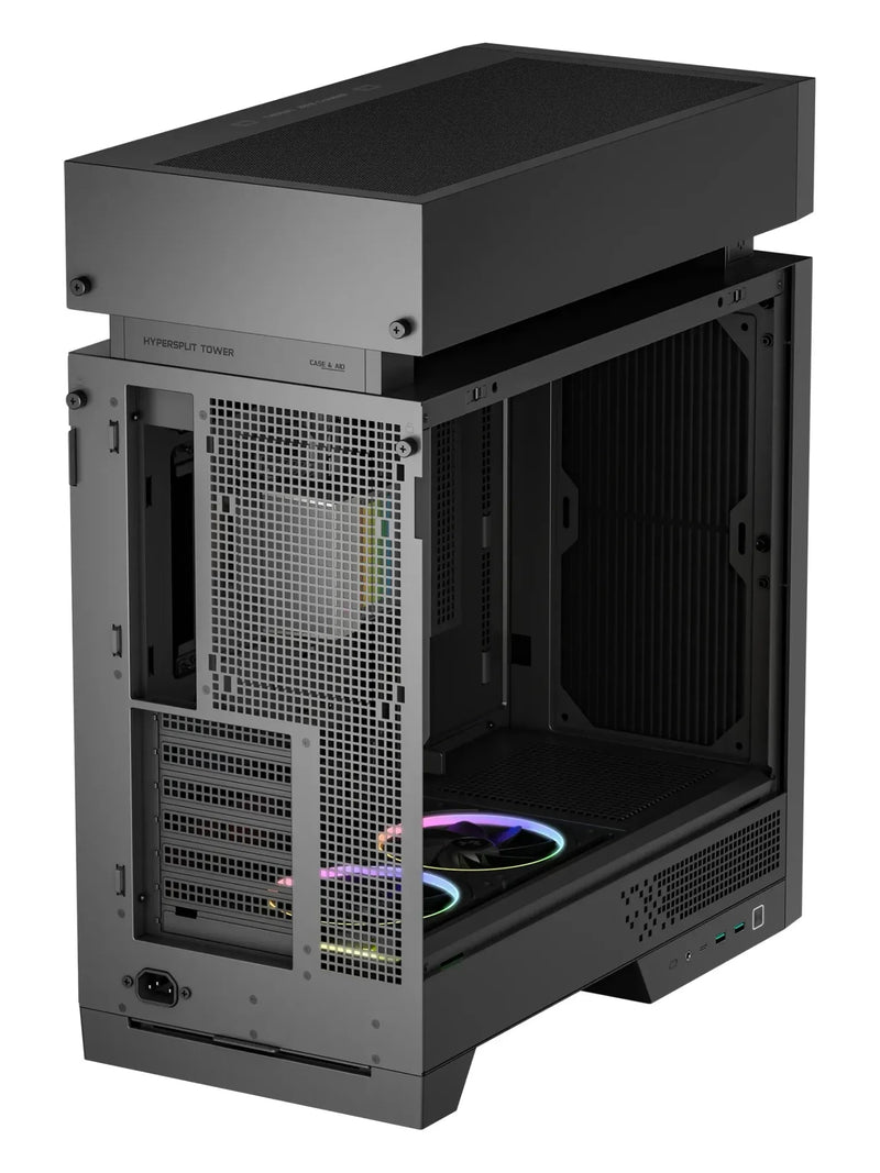 DeepCool CL6600 ATX Case with Real Wood Accents and Pre-Installed 360mm Liquid Cooler - Wood / Black - view 4