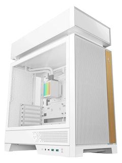 DeepCool CL6600 ATX Case with Real Wood Accents and Pre-Installed 360mm Liquid Cooler - Wood / White - view 6