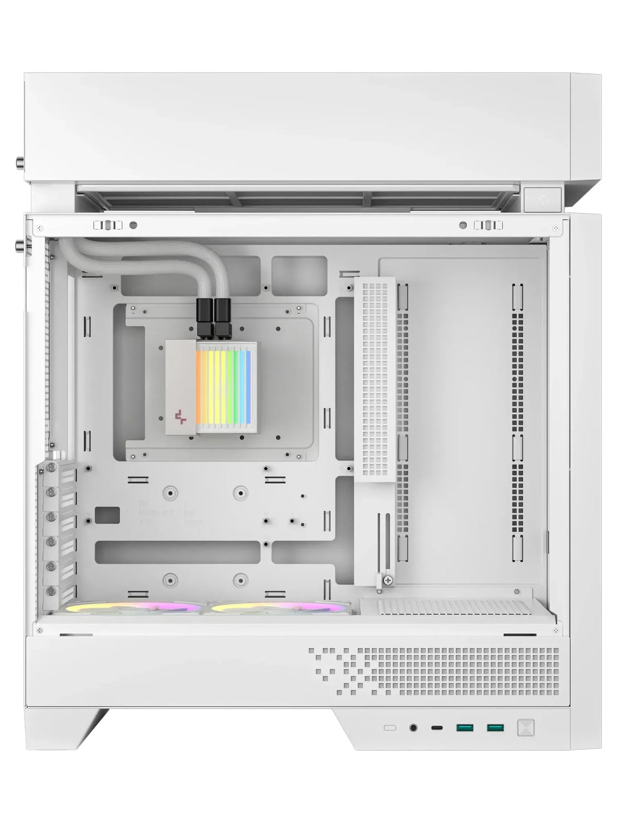 DeepCool CL6600 ATX Case with Real Wood Accents and Pre-Installed 360mm Liquid Cooler - Wood / White - view 8