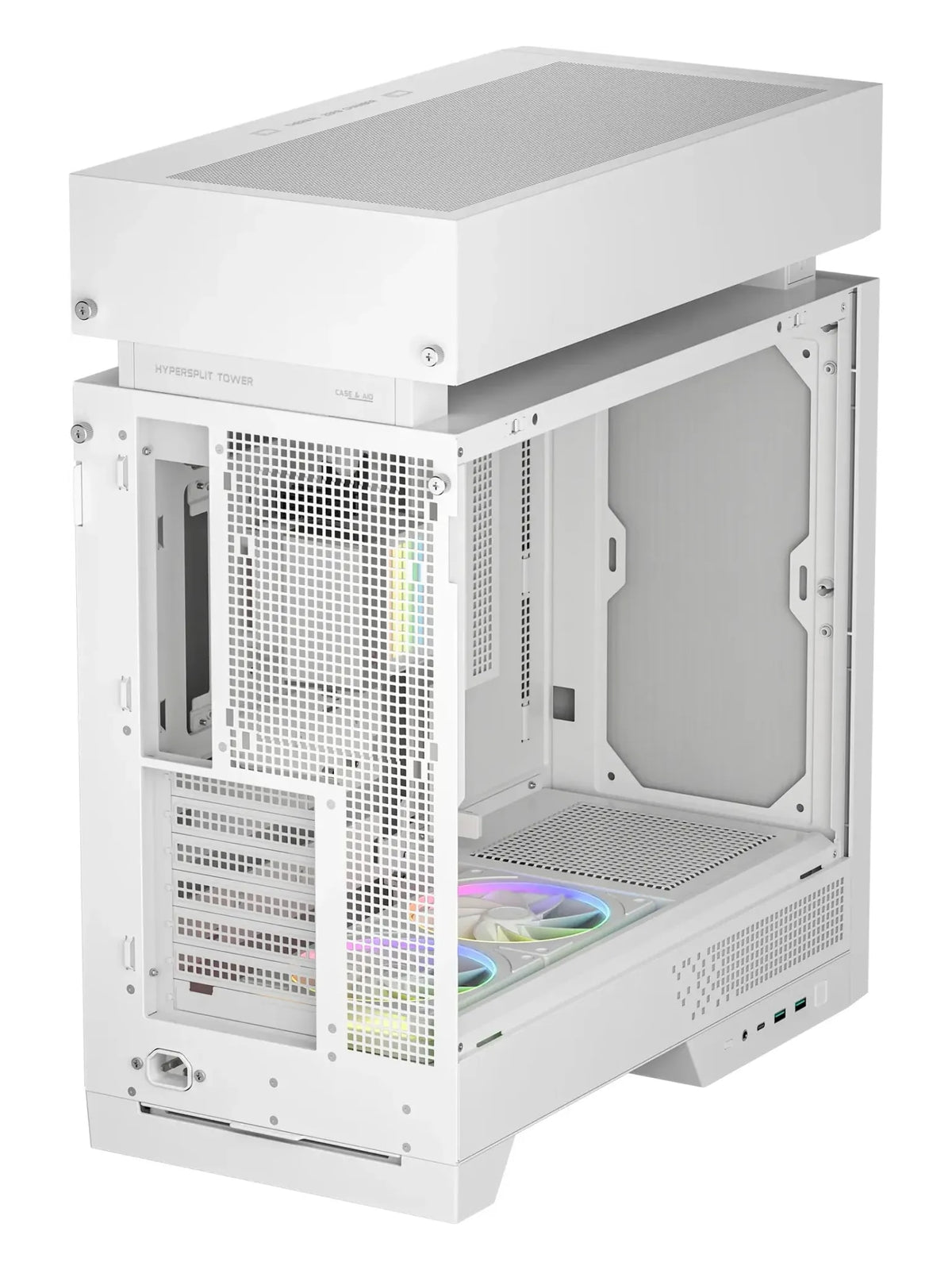 DeepCool CL6600 ATX Case with Real Wood Accents and Pre-Installed 360mm Liquid Cooler - Wood / White - view 9