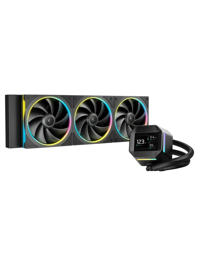 DeepCool LM360 360mm ARGB Liquid CPU Cooler with 2.4" LCD - Black