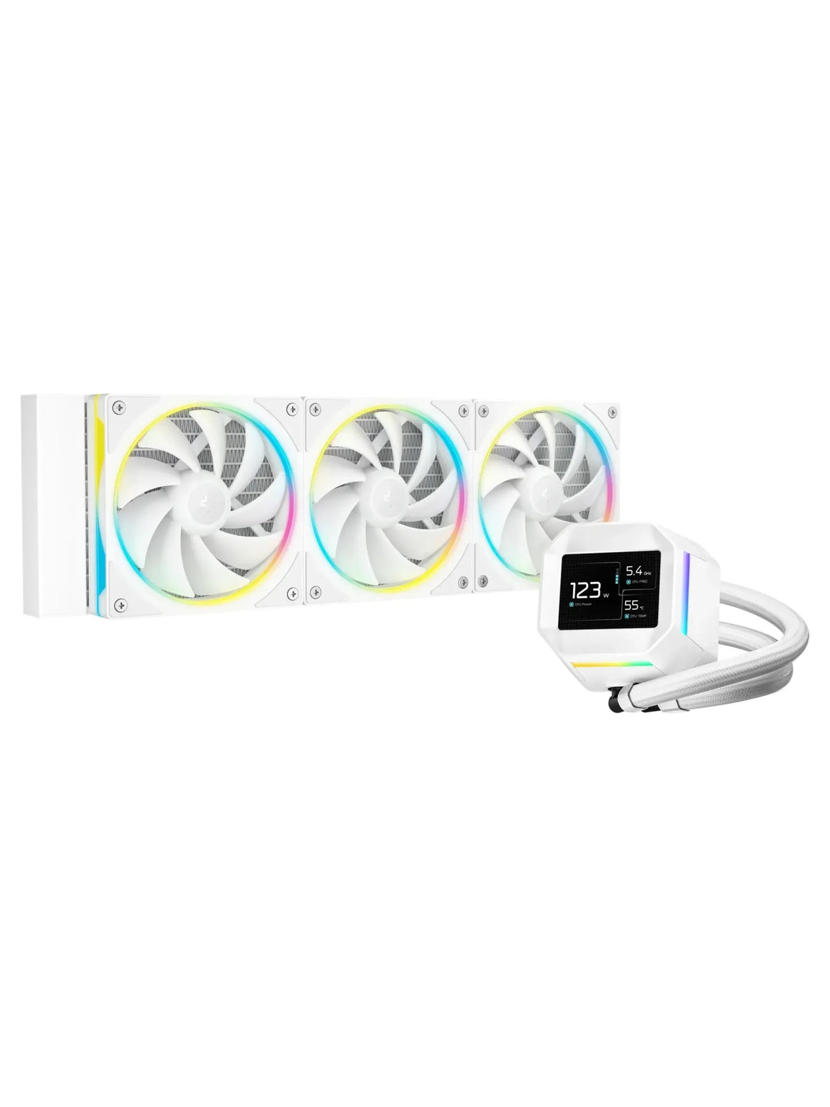 DeepCool LM360 360mm ARGB Liquid CPU Cooler with 2.4" LCD - White - view 5