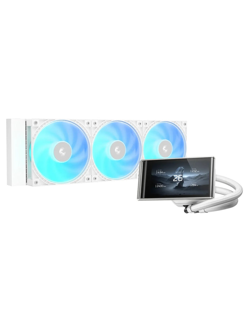 DeepCool LT360 VISION ARGB 360mm Liquid CPU Cooler with 4.5" Adjustable LCD - White - view 6