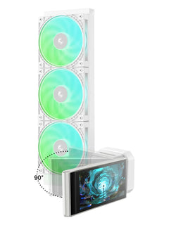DeepCool LT360 VISION ARGB 360mm Liquid CPU Cooler with 4.5" Adjustable LCD - White - view 7