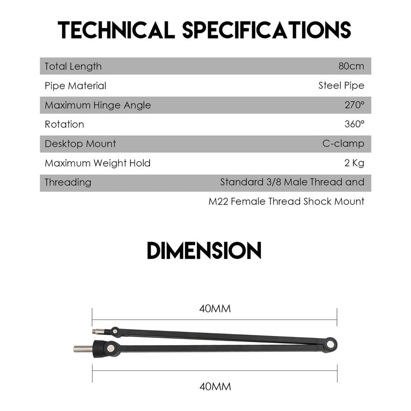 Fantech AC902S ADJUSTABLE MICROPHONE STAND - view 5