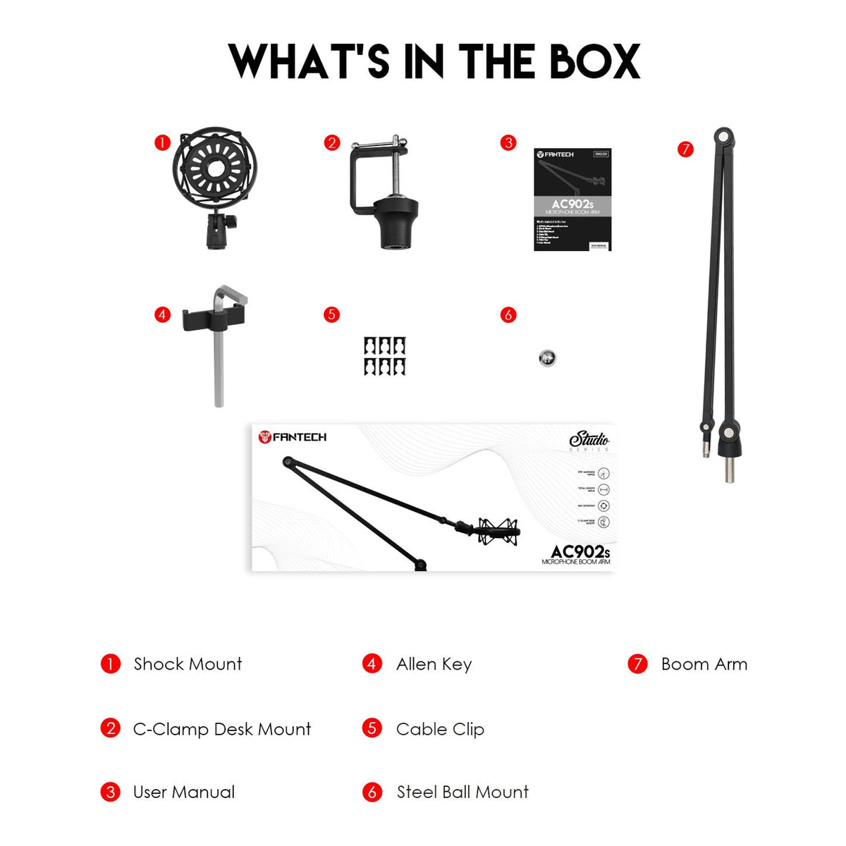 Fantech AC902S ADJUSTABLE MICROPHONE STAND - view 6