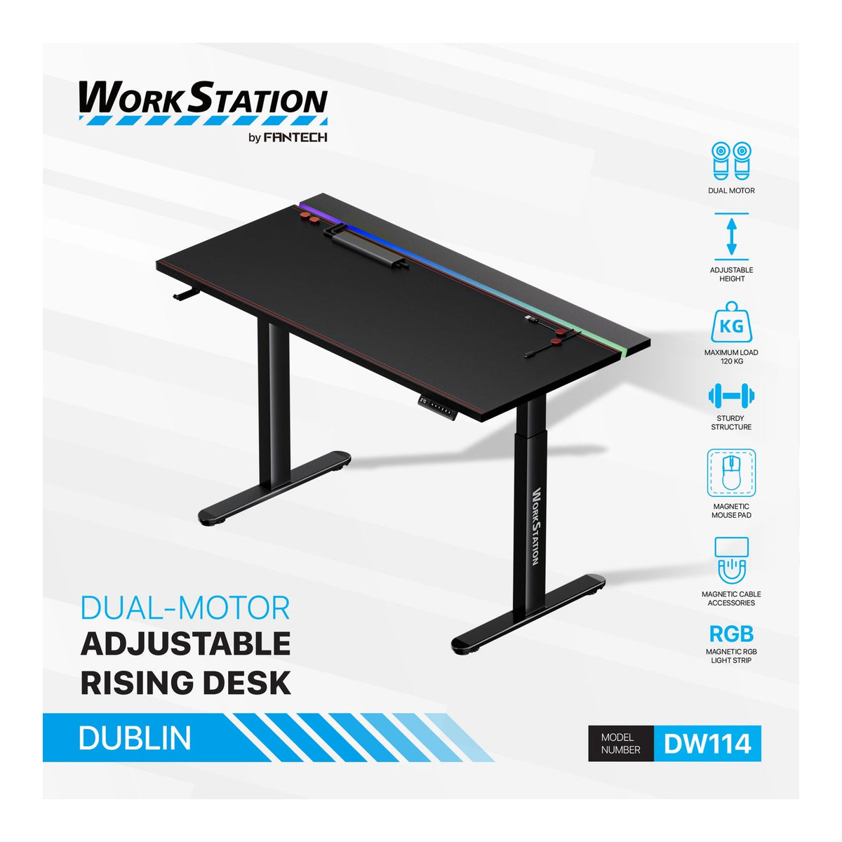 Fantech DW114 ADJUSTABLE DESK (Black) - view 3