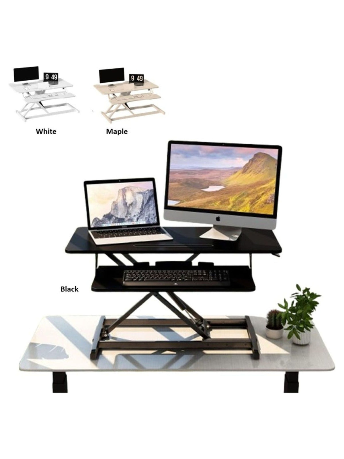 Adjustable Gas Spring Sit-Stand Desk Riser