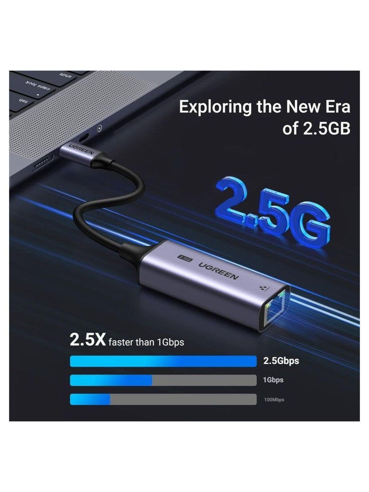 UGREEN USB-C 3.1 GEN1 To 2.5G Ethernet Adapter -RJ45, 10/100/1000 Mbps & 2.5G