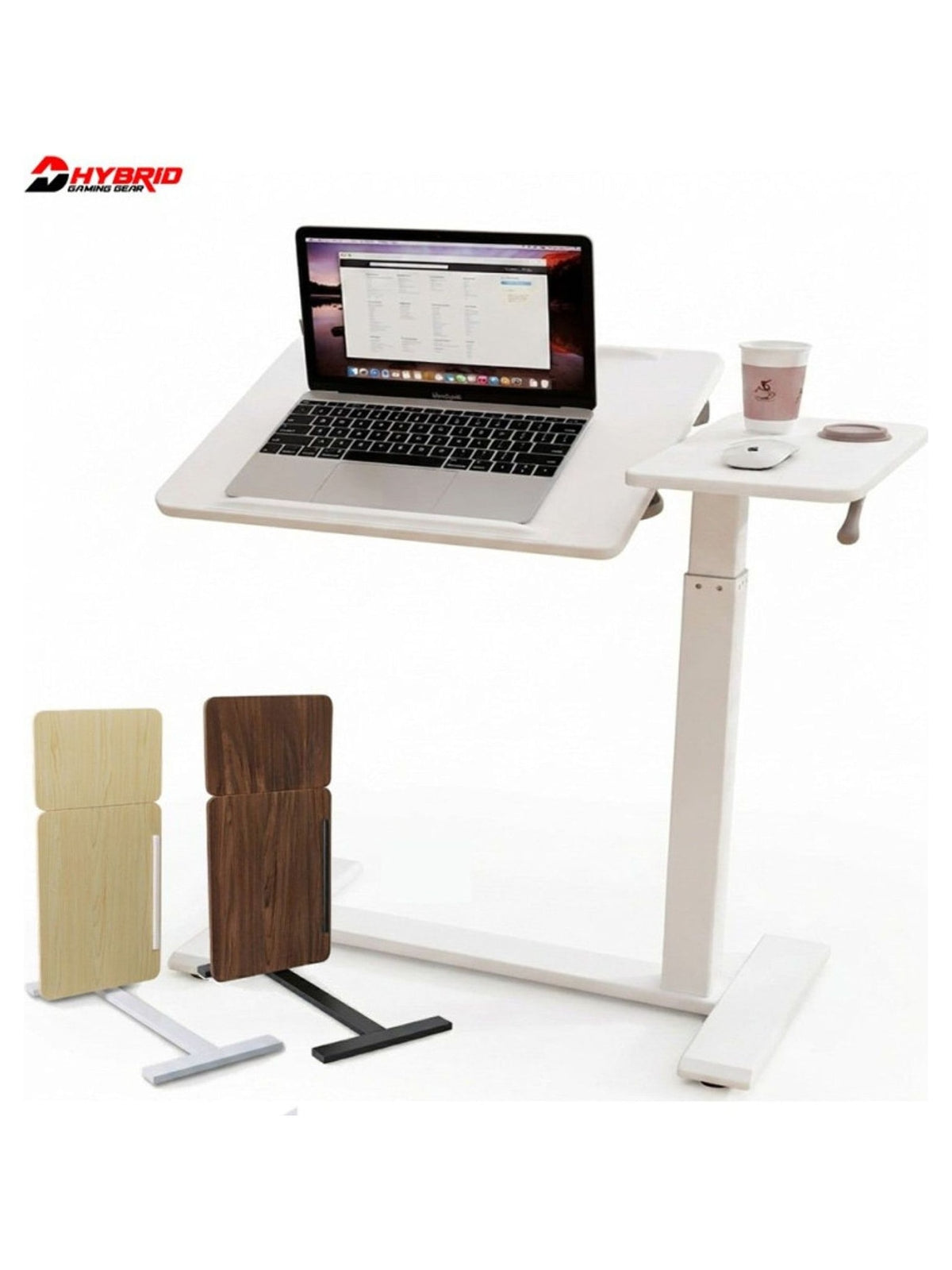 Premium Heavy-Duty Adjustable Overbed Table with Pneumatic Tilt Desktop