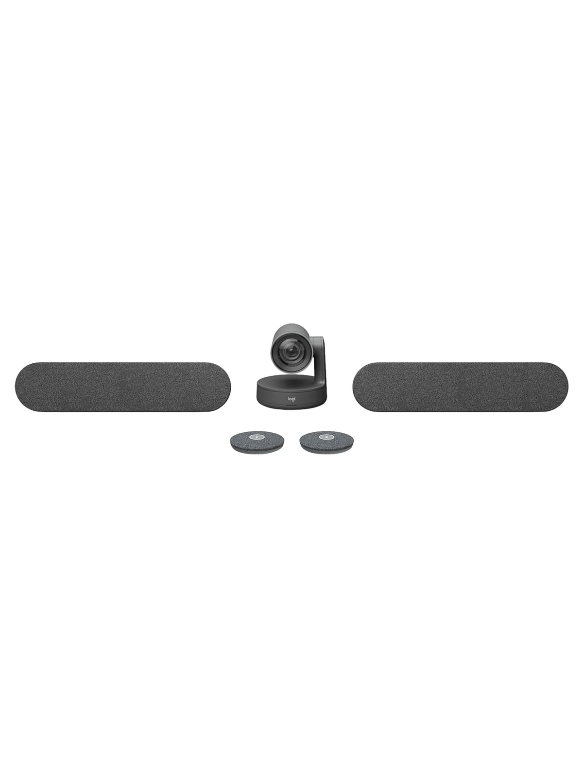 Logitech Rally Plus Video Conferencing Kit With 2 x Rally Speakers, 1 x Microphone (up to 16, Matte Black)