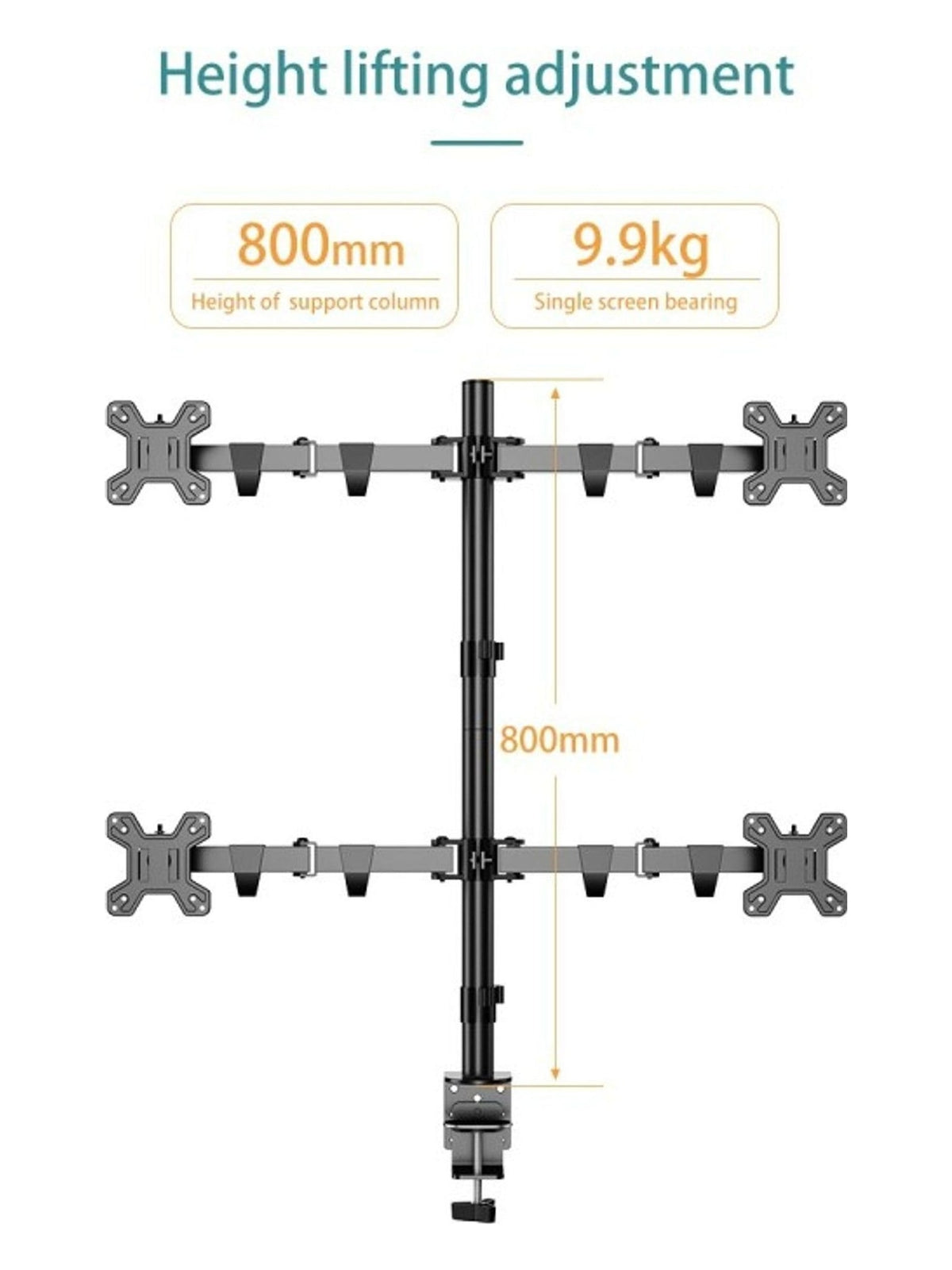 KALOC DW240J Adjustable 4 Monitor Arm