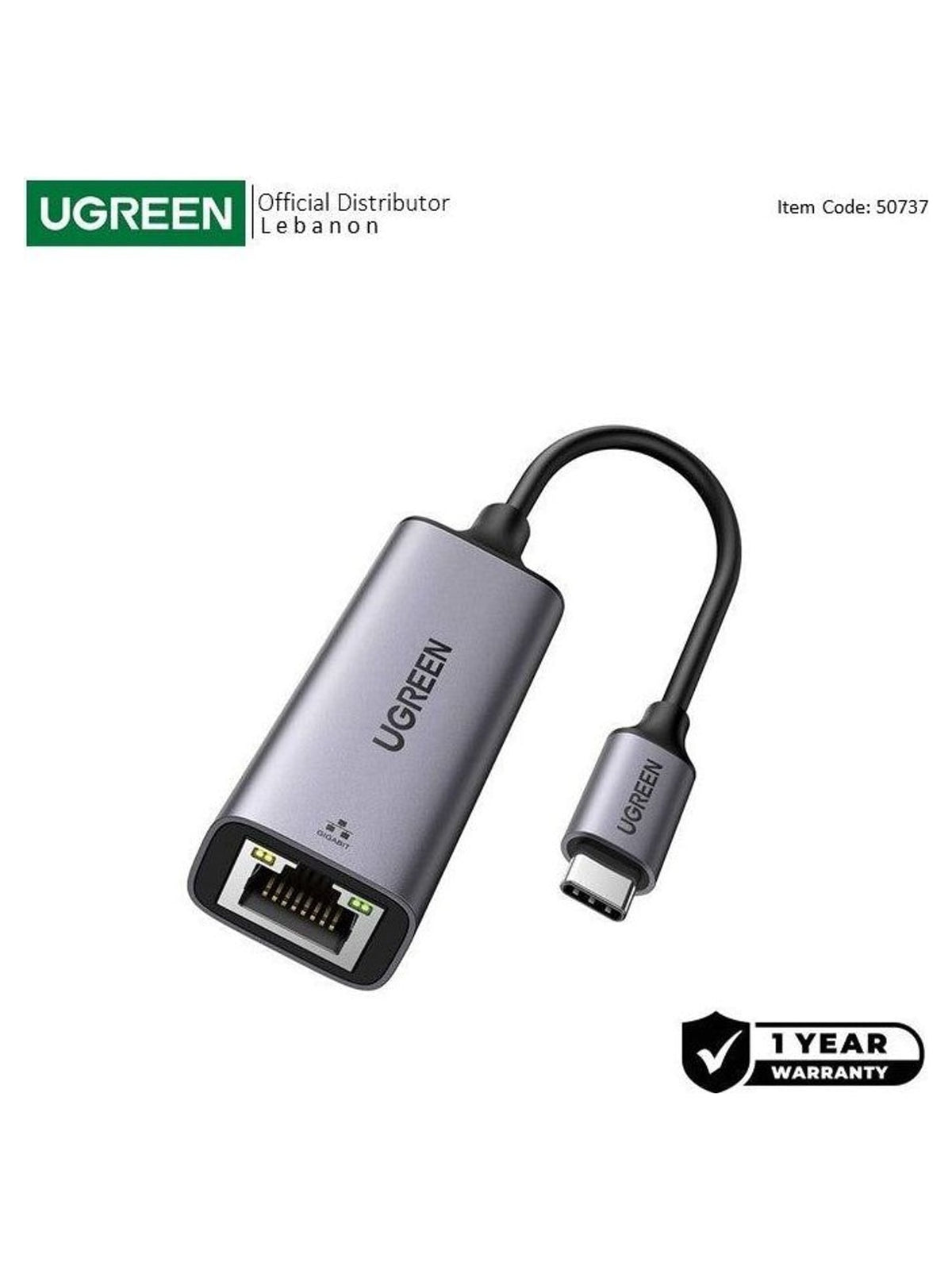 UGREEN USB-C to Gigabit Ethernet Adapter - view 2