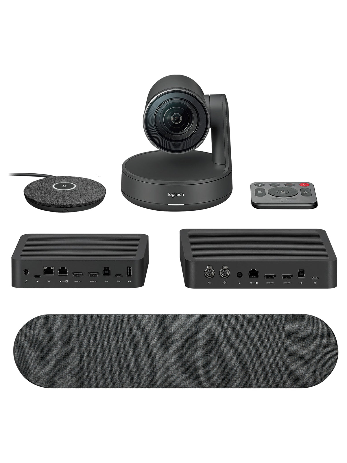 Logitech Rally Plus Video Conferencing Kit With 2 x Rally Speakers, 1 x Microphone (up to 16, Matte Black) - view 2